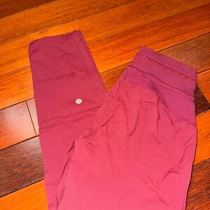 lululemon maroon dance studio pants cropped